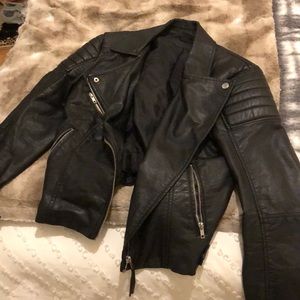 Leather biker jacket